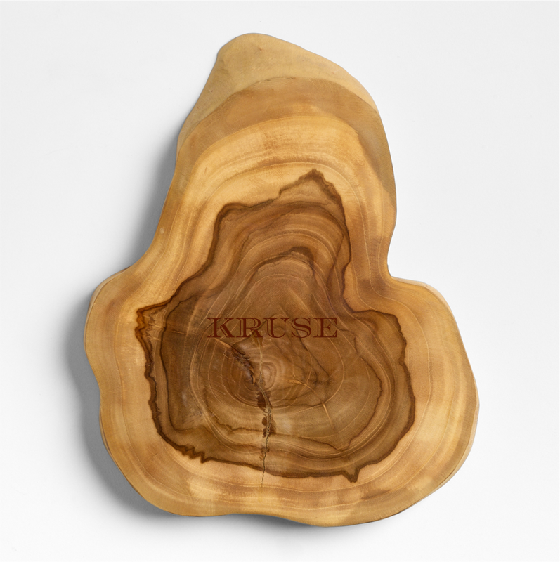 View Personalized Teak Root Wedge Wood Serving Board details
