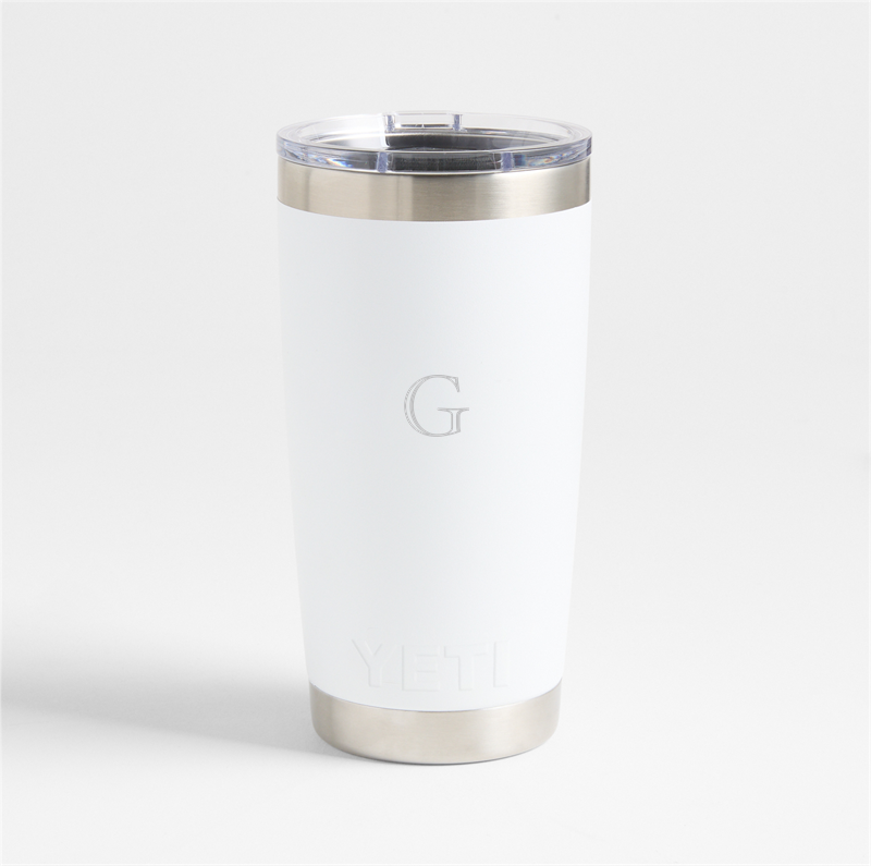View Personalized YETI Rambler 20-Oz. Tumbler with MagSlider Lid White details