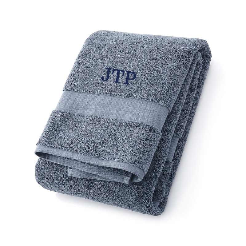 View Personalized Classic Organic Turkish Cotton Evening Blue Bath Towel details