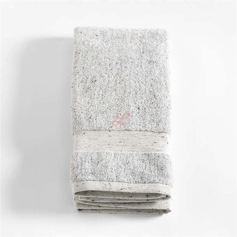 View Personalized Organic Turkish Cotton Grey Fleck Hand Towel details