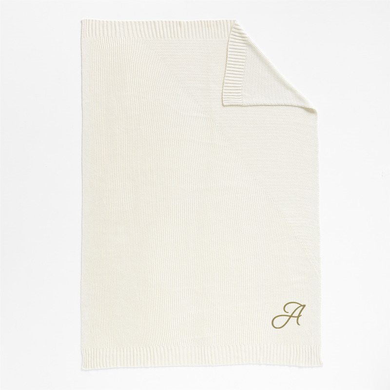 View Personalized Sweater Knit 70"x55" Cream White Throw Blanket details
