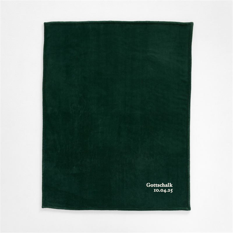 View Personalized Plush 70x55 Vintage Green Throw Blanket details