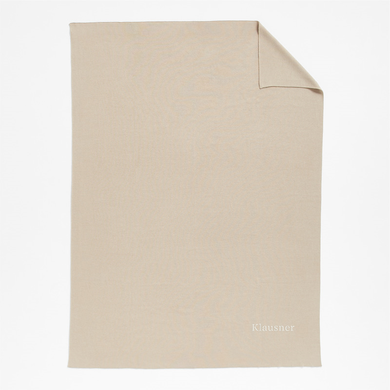 View Personalized Calda Chantilly 70"x55" Warm Sand Beige Throw Blanket details