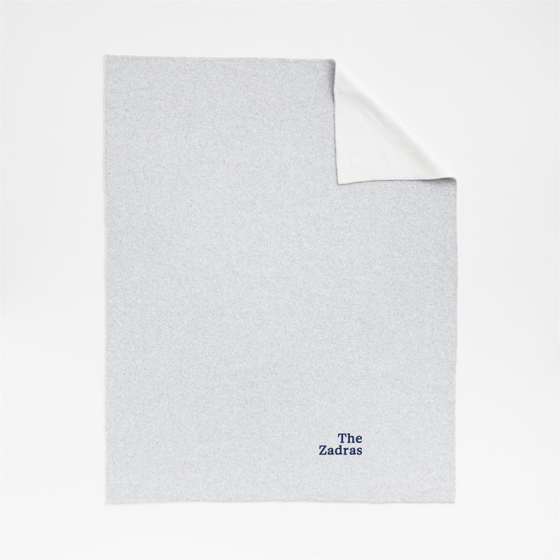 View Personalized Alpine Cozy Ivory and Grey Reversible 70"x55" Throw Blanket details