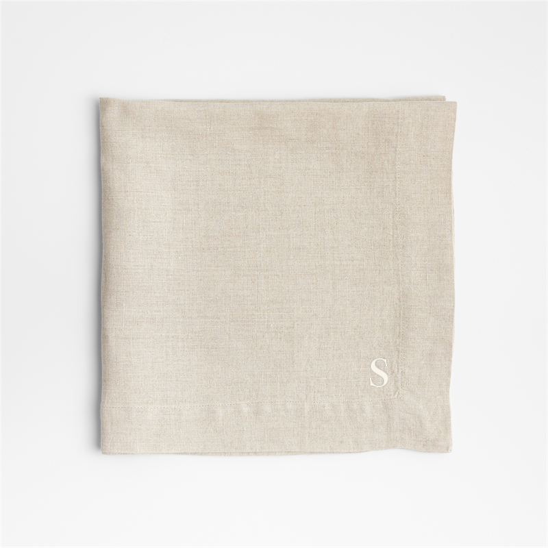 View Personalized Marin Natural European Linen Napkin, Set of 4 details