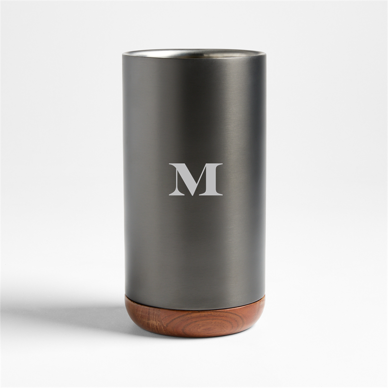 View Personalized Fenton Graphite and Wood Wine Cooler details