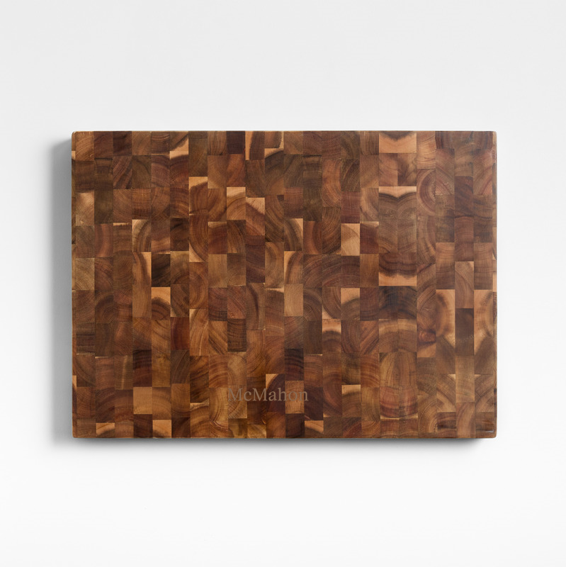 Personalized Crate & Barrel Rectangular Acacia End-Grain Cutting Board