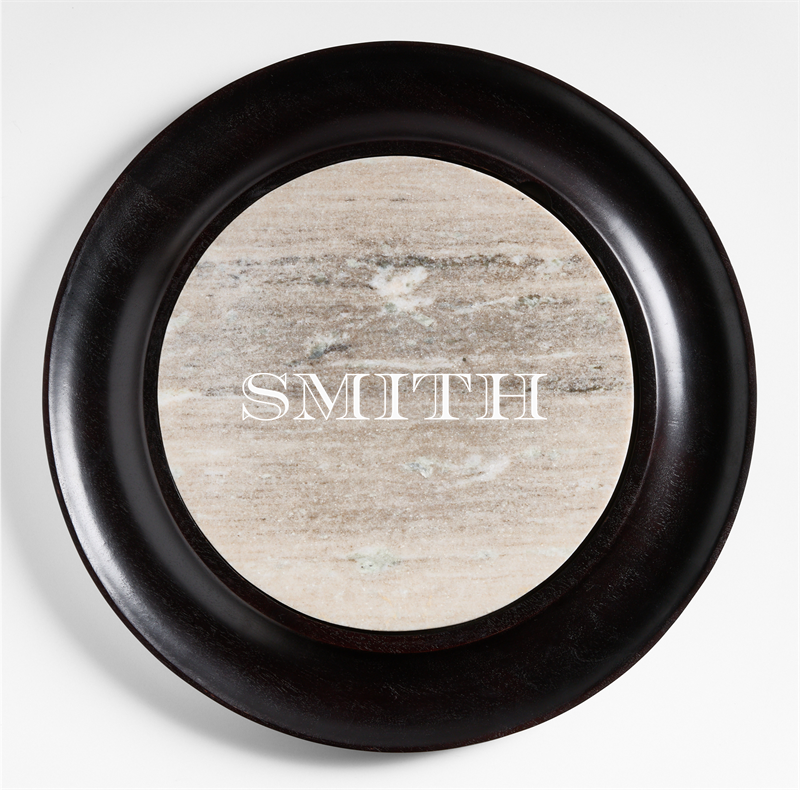 View Personalized Wood and Tuscan Marble Cracker Serving Board Set details