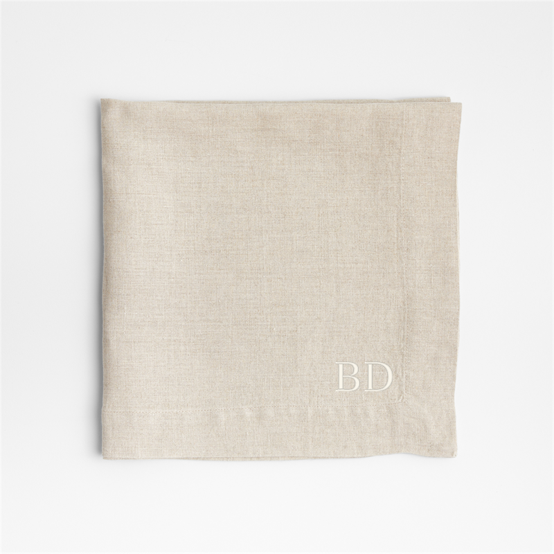 View Personalized Marin Natural EUROPEAN FLAX ™-Certified Linen Napkin, Set of 4 details