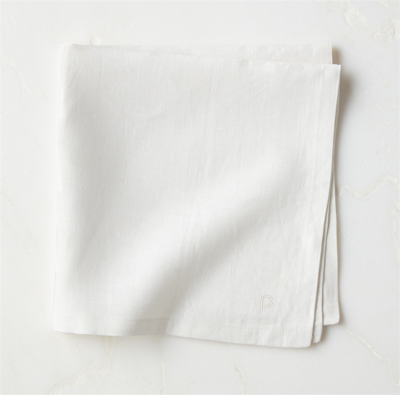 View Personalized Bolt White Linen Napkins Set of 8 details