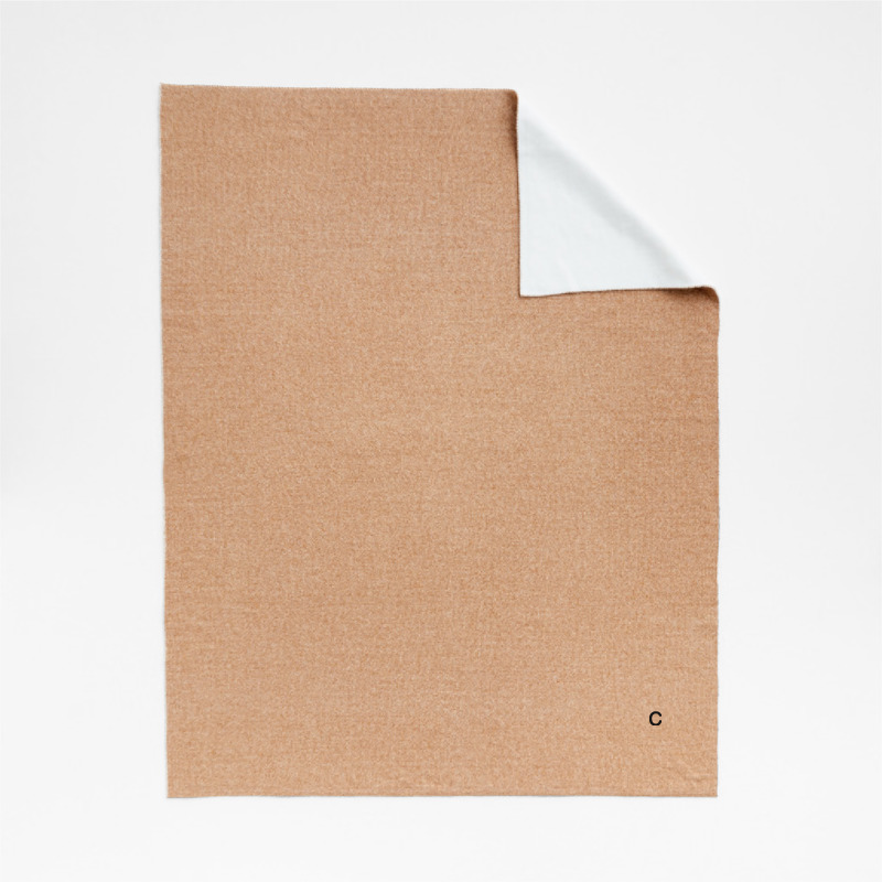 View Personalized Alpine Cozy Ivory and Camel Tan Reversible 70"x55" Throw Blanket details