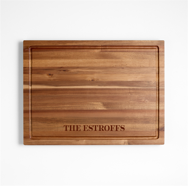View Personalized Crate & Barrel Acacia Wood Cutting Board 20"x15"x1.25" details