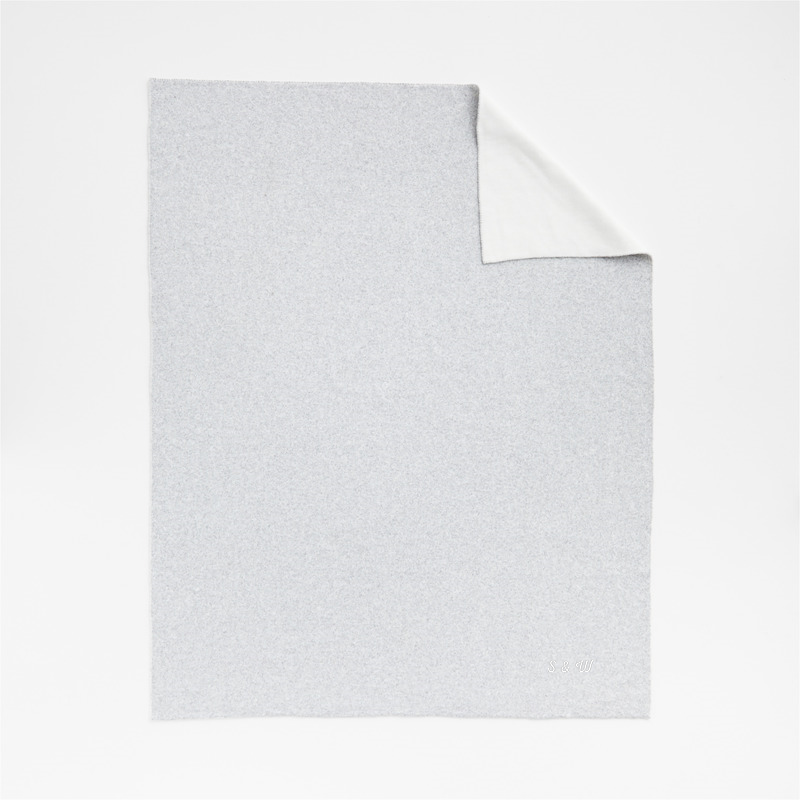 View Personalized Alpine Cozy Ivory and Grey Reversible 70"x55" Throw Blanket details