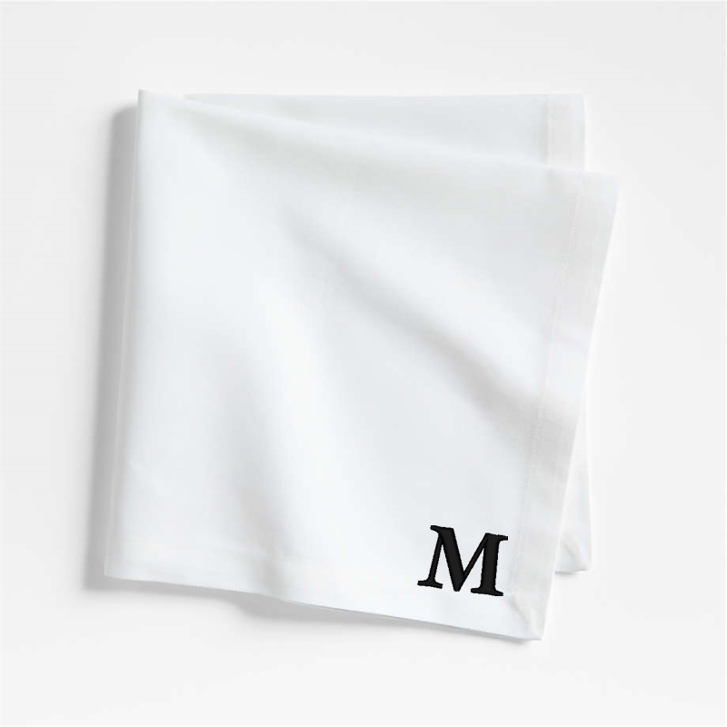 View Personalized Aspen Crisp White Organic Cotton Napkin, Set of 8 details
