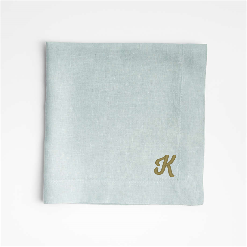 View Personalized Marin Quiet Blue EUROPEAN FLAX ™-Certified Linen Napkin, Set of 8 details
