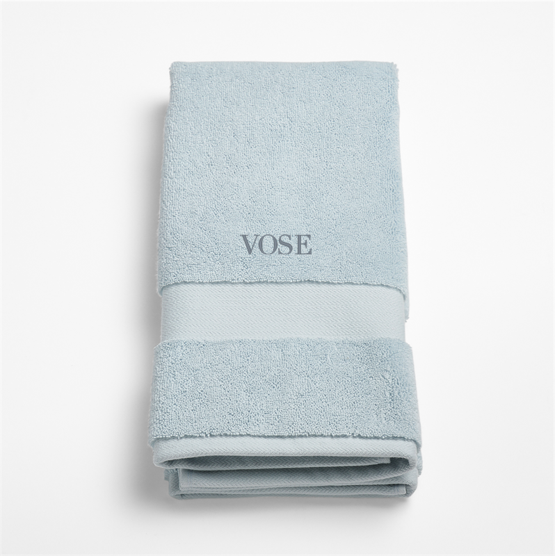 View Personalized Classic Organic Turkish Cotton Pale Blue Hand Towel details