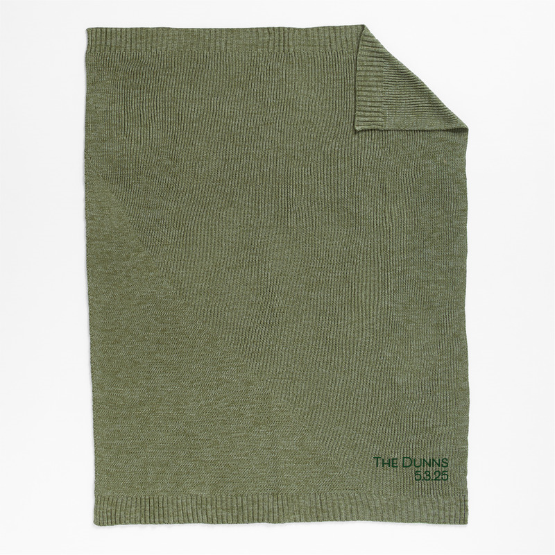 View Personalized Sweater Knit 70"x55" Verte Green Throw Blanket details