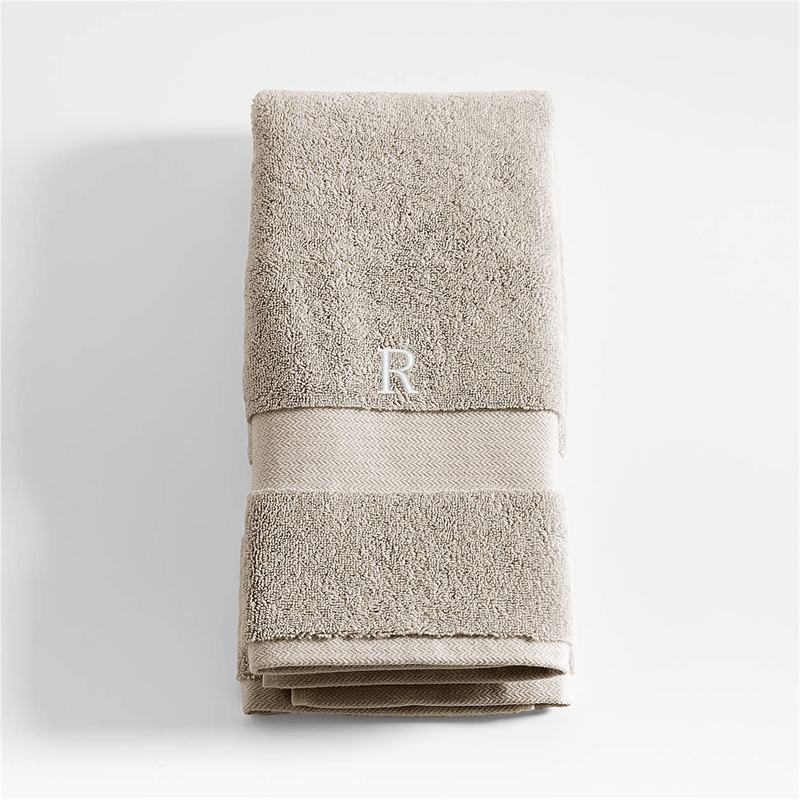 View Personalized Organic Classic Turkish Cotton Taupe Hand Towel details