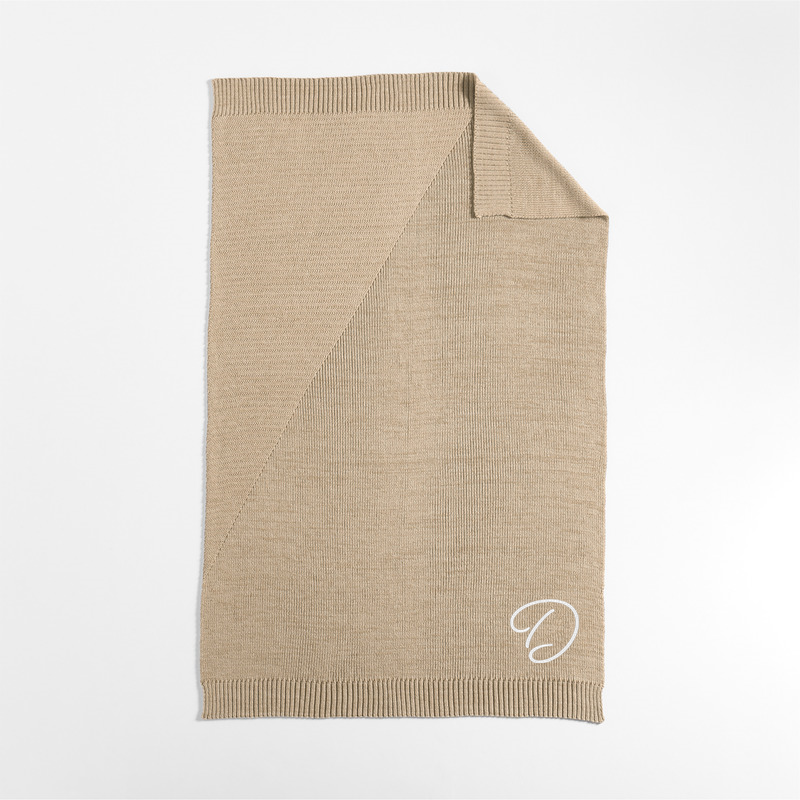 View Personalized Sweater Knit 70"x55" Chestnut Beige Throw Blanket details