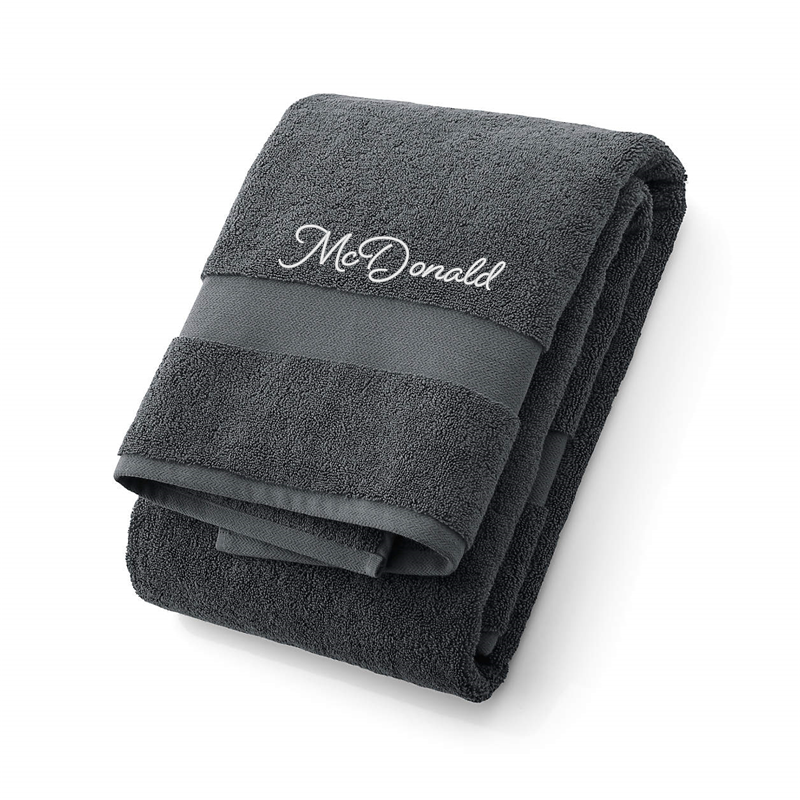 View Personalized Organic Turkish Cotton Slate Bath Towel details