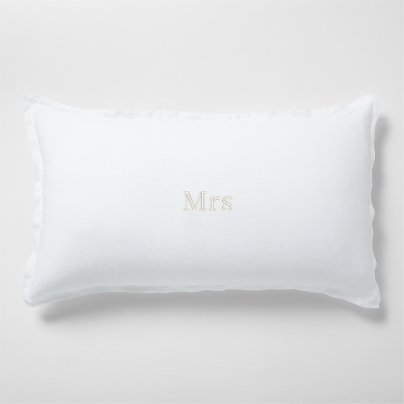 View Personalized Aire Natural European Linen Pampas Ivory King Bed Pillow Sham details