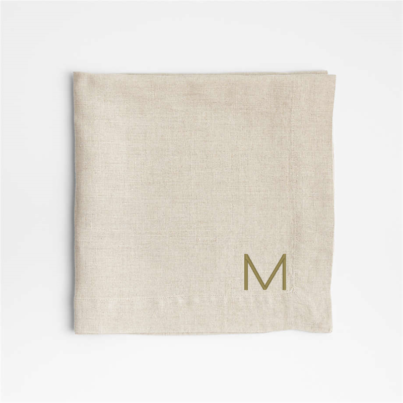 View Personalized Marin Natural EUROPEAN FLAX ™-Certified Linen Napkin, Set of 8 details