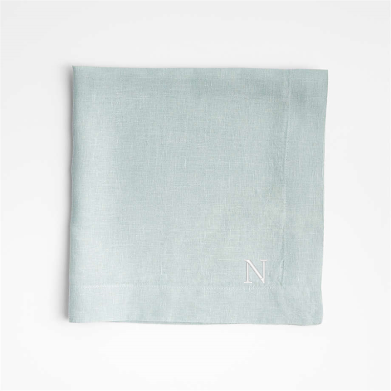 View Personalized Marin Quiet Blue EUROPEAN FLAX ™-Certified Linen Napkin, Set of 4 details