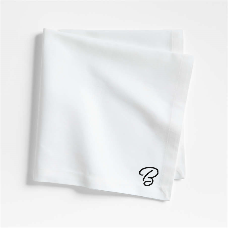 View Personalized Aspen Crisp White Organic Cotton Napkin, Set of 8 details