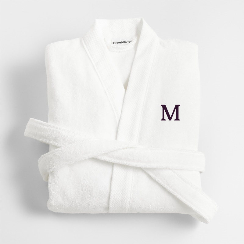 View Personalized Organic Turkish Cotton Crisp White Bath Robe L/XL details