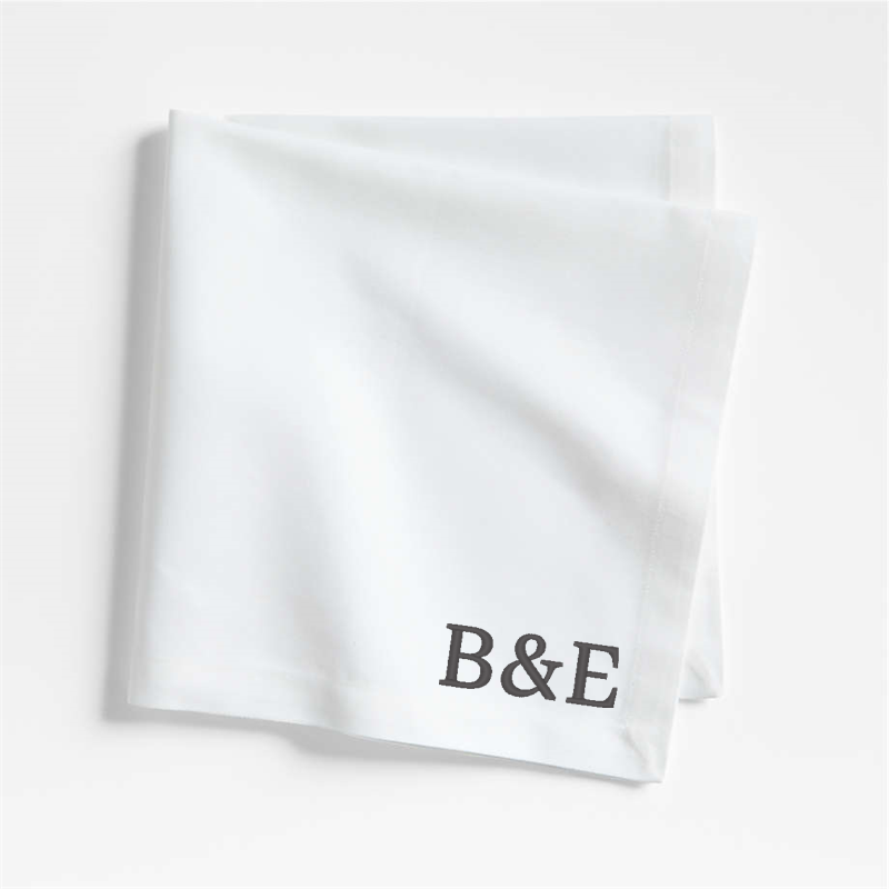 View Personalized Aspen Crisp White Organic Cotton Napkin, Set of 4 details
