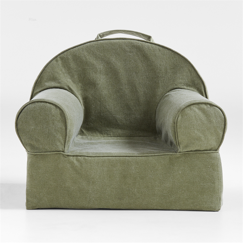 View Personalized Small Cyprus Green Organic Cotton Kids Lounge Nod Chair details