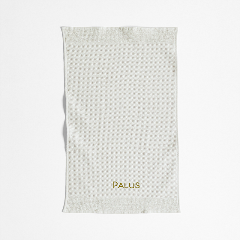 View Personalized Grey 100% Organic Cotton Waffle Hand Towel details