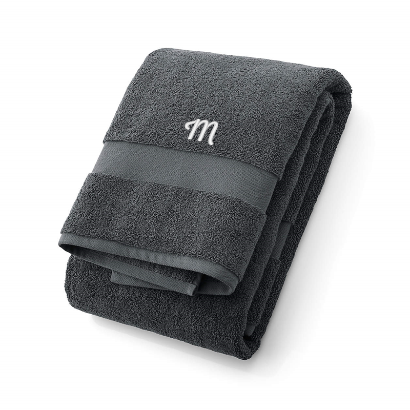 View Personalized Classic Organic Turkish Cotton Slate Bath Towel details