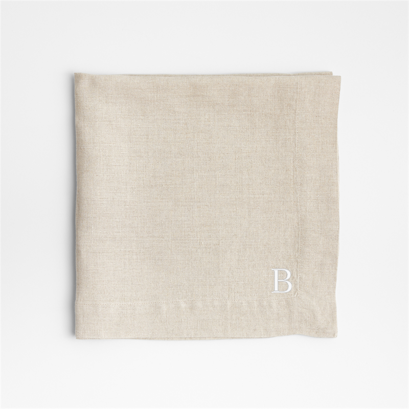 View Personalized Marin Natural European Linen Napkin, Set of 8 details
