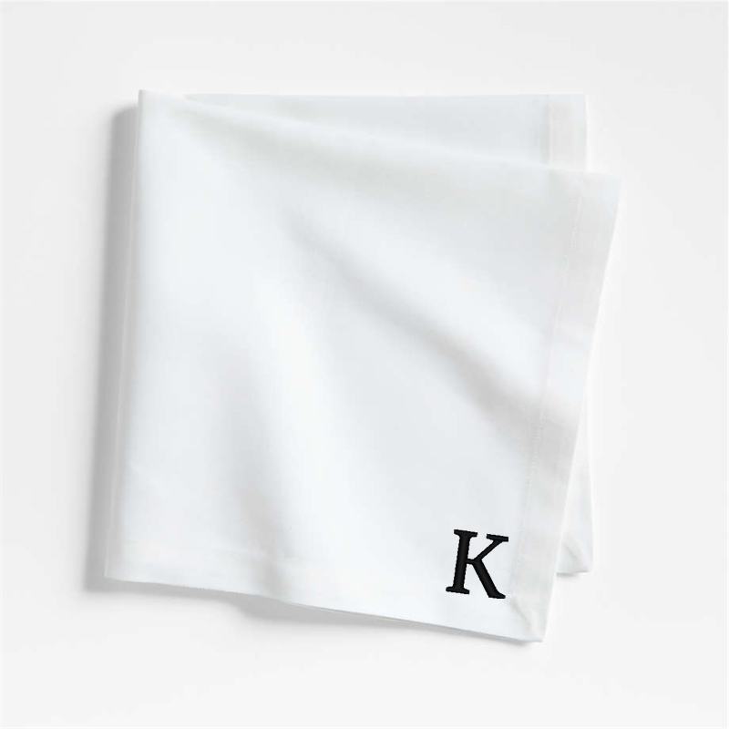 View Personalized Aspen Crisp White Organic Cotton Napkin, Set of 8 details