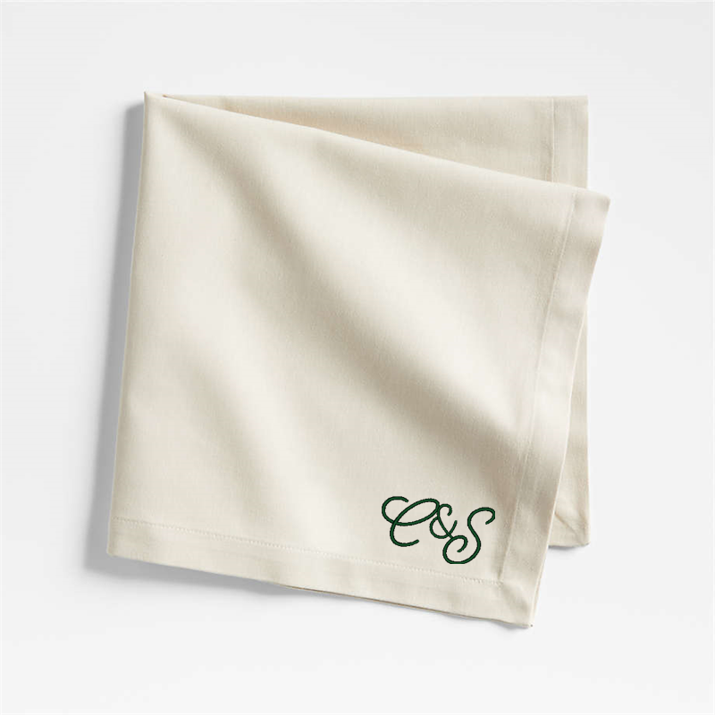 View Personalized Aspen Warm Natural Organic Cotton Napkin, Set of 4 details