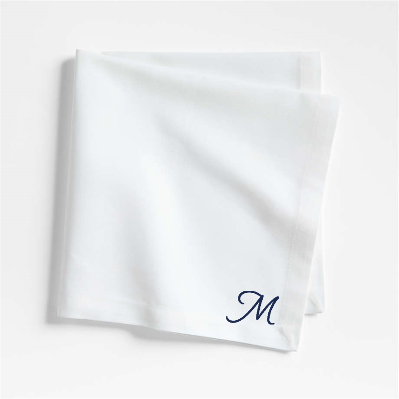 View Personalized Aspen Crisp White Organic Cotton Napkin, Set of 8 details