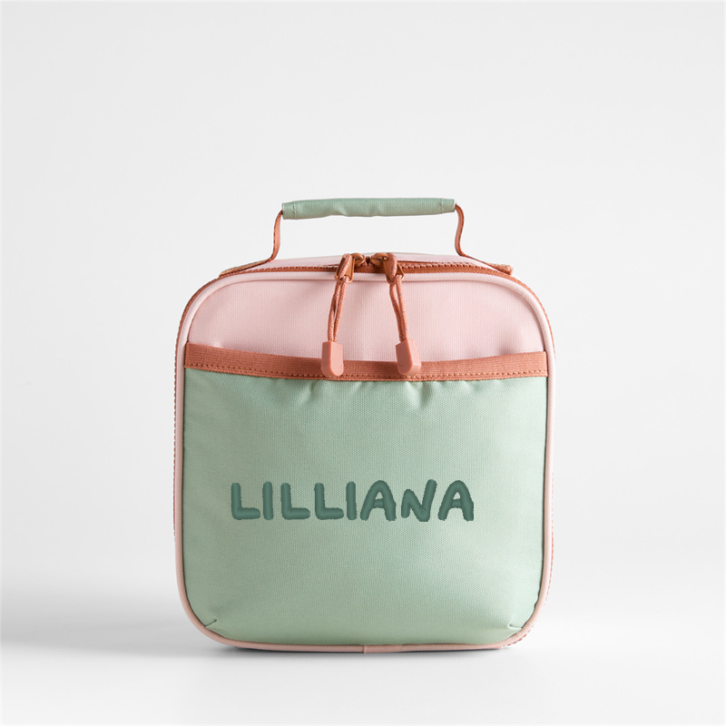 Dreamer Pink and Mint Green Colorblock Standard Soft Insulated Kids Lunch Box
