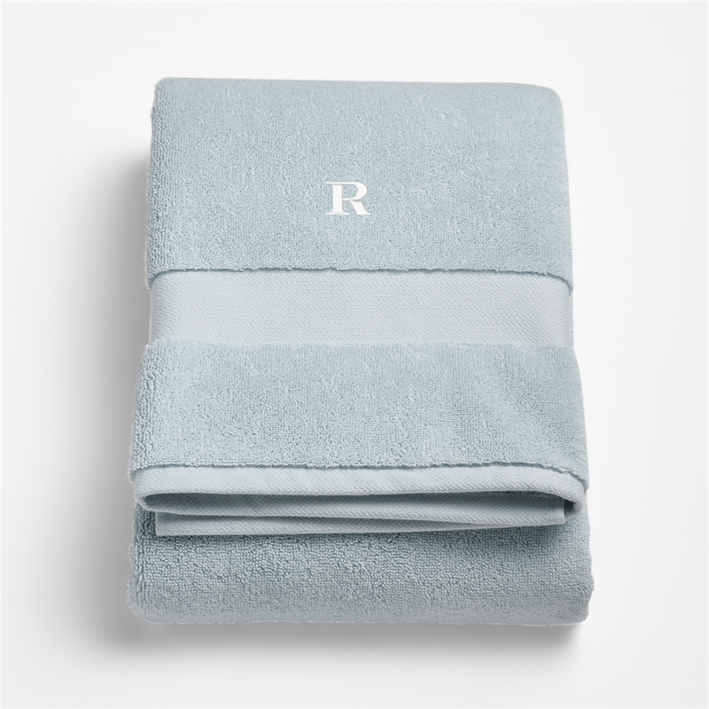 View Personalized Organic Turkish Cotton Pale Blue Bath Towel details