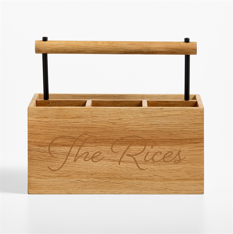 View Personalized Madeira Oak Flatware Caddy details