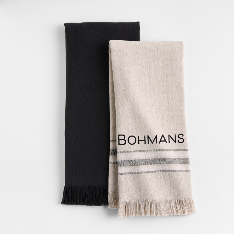 View Personalized Craft Ink Black Organic Cotton Dish Towels, Set of 2 details