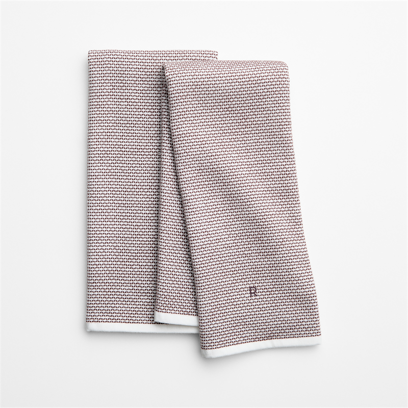 View Personalized Textured Terry Bittersweet Chocolate Organic Cotton Dish Towel, Set of 2 details