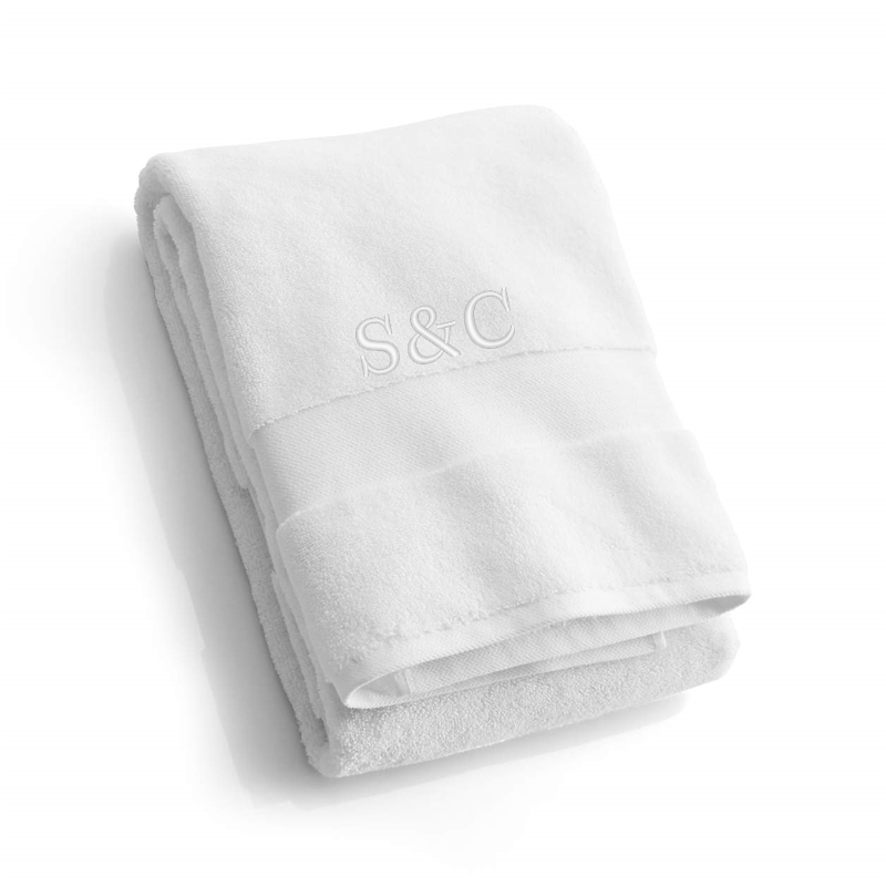 View Personalized Classic Organic Turkish Cotton White Bath Towel details