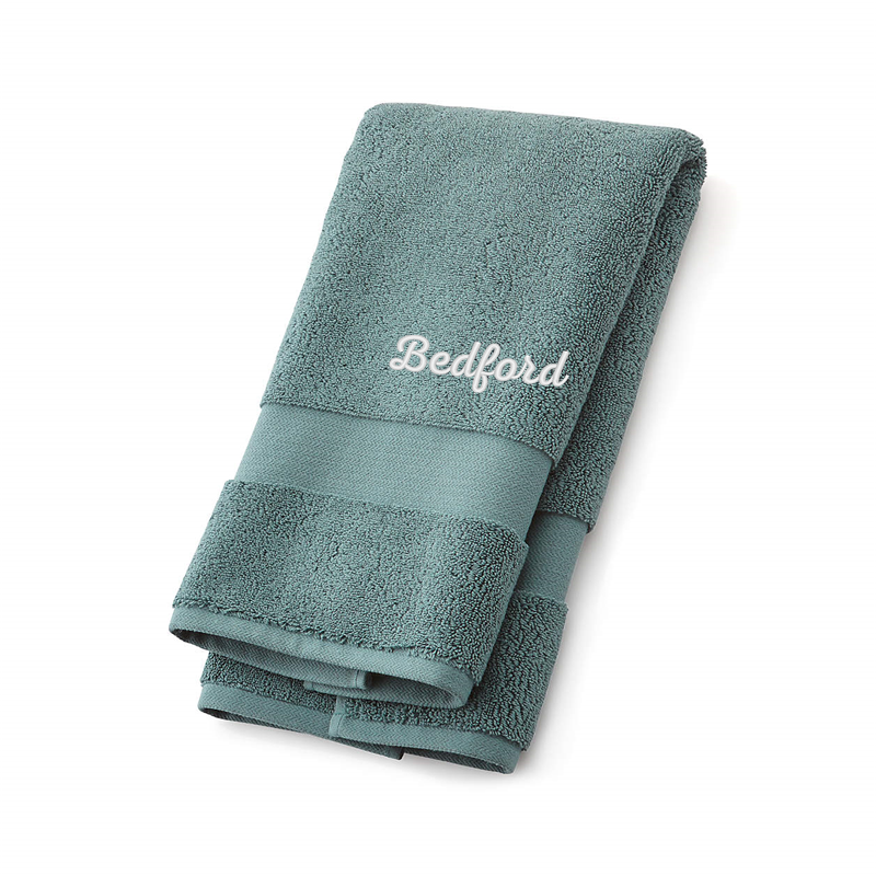 View Personalized Organic Turkish Cotton Ocean Blue Hand Towel details