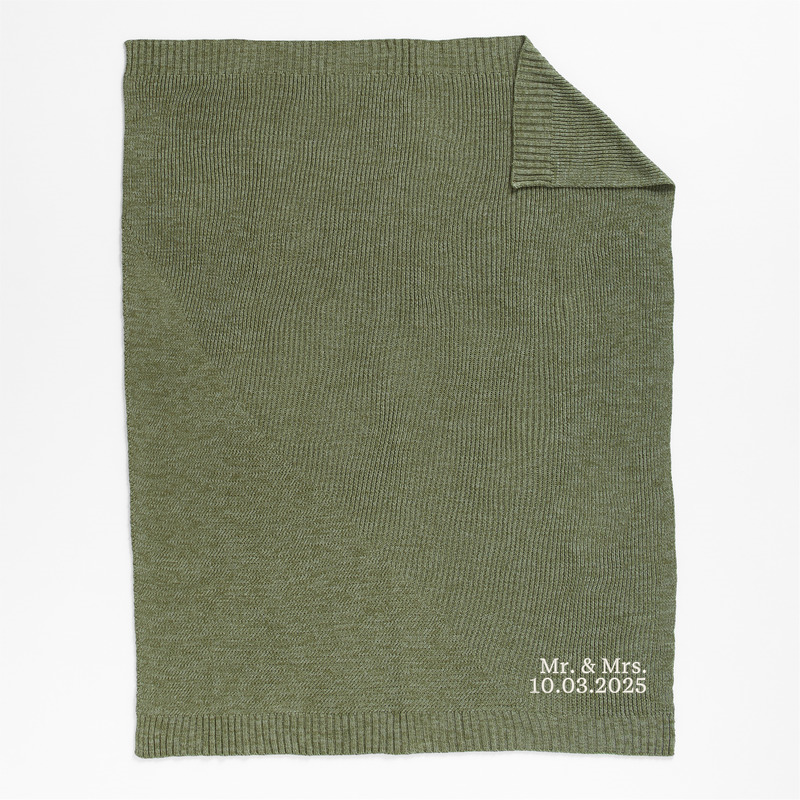 View Personalized Sweater Knit 70"x55" Verte Green Throw Blanket details