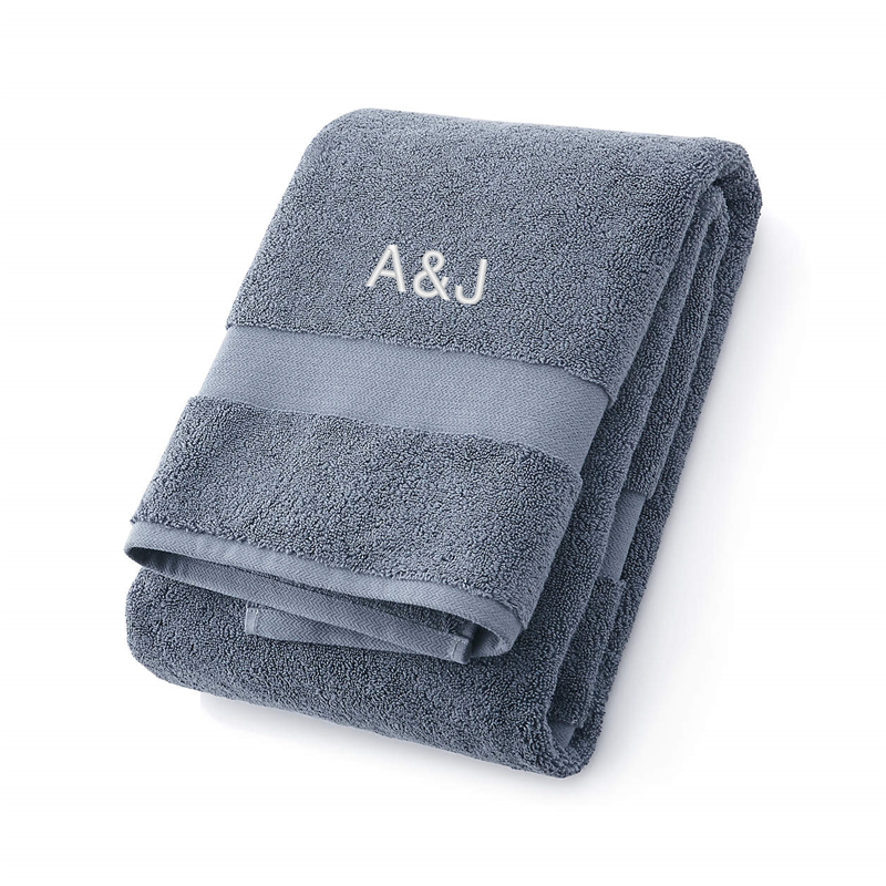 View Personalized Classic Organic Turkish Cotton Evening Blue Bath Towel details