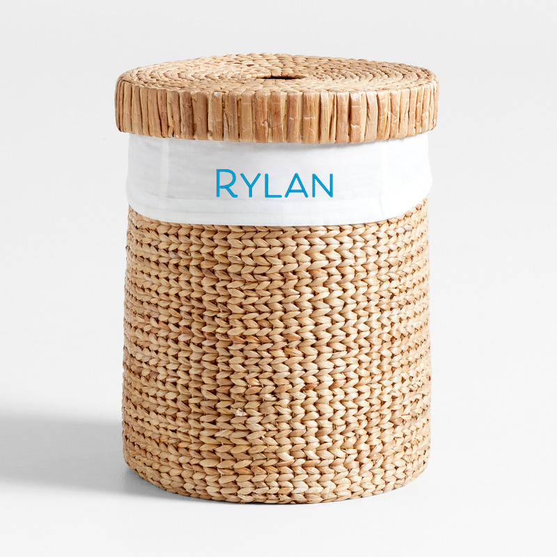 View Personalized Wonderful Wicker Organic Cotton Hamper Liner details