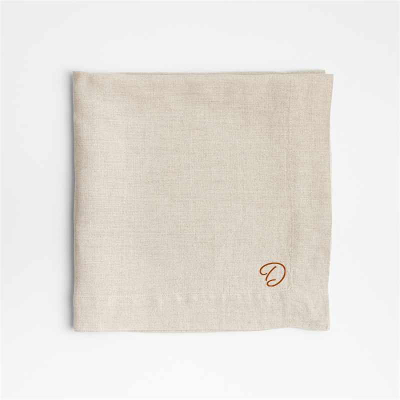 View Personalized Marin Natural European Linen Napkin, Set of 8 details