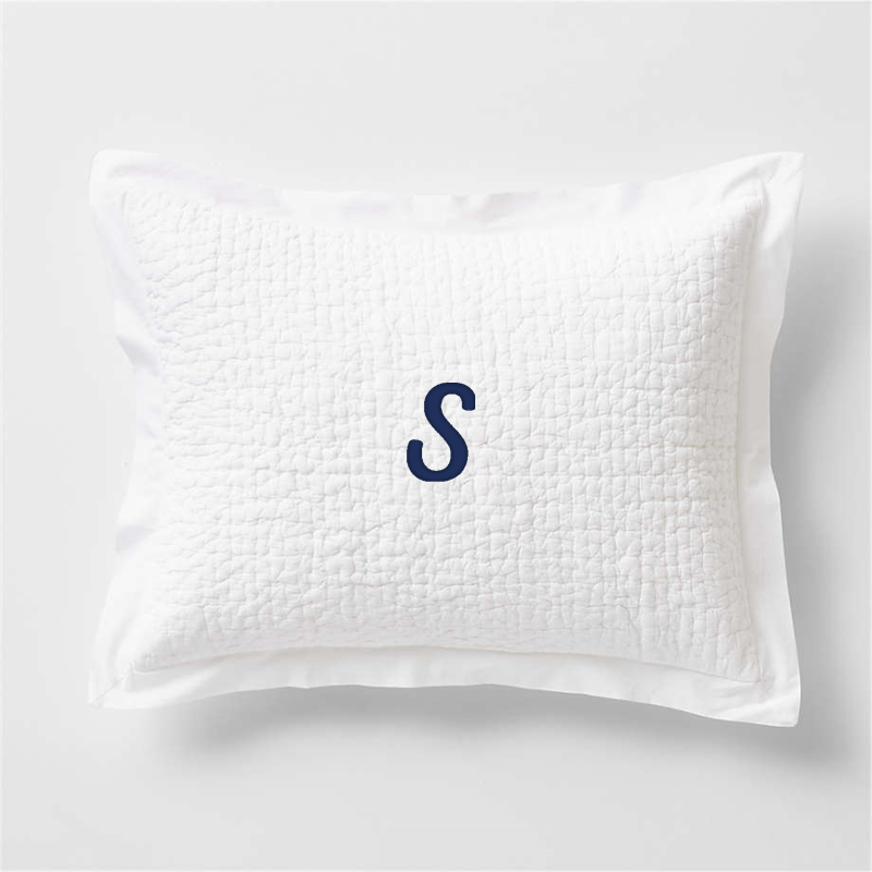 View Personalized Celeste White Organic Cotton Standard Sham details
