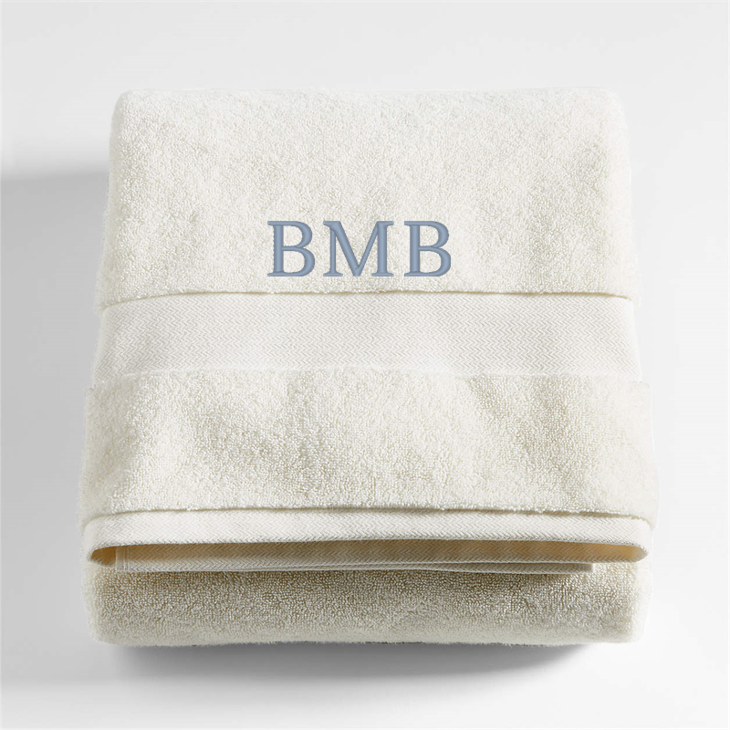 View Personalized Organic Turkish Cotton Ivory Bath Sheet details